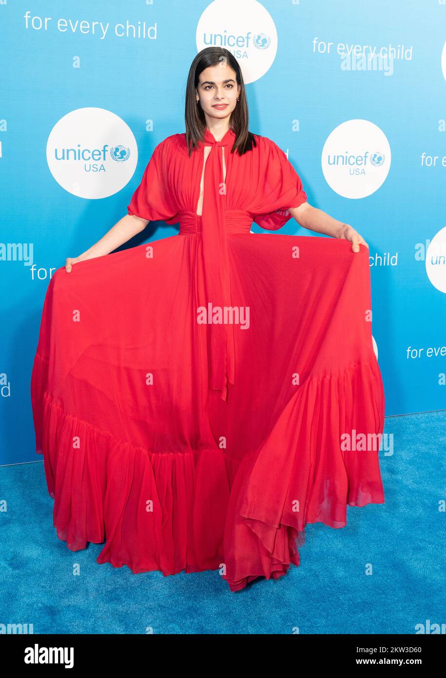 Aria Mia Loberti wearing dress by JeanBaptiste Valle attends the 2022 UNICEF Gala at The