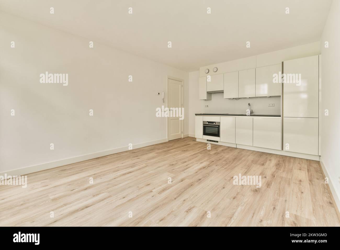 Interior of stylish kitchen with modern furniture and appliances Stock ...