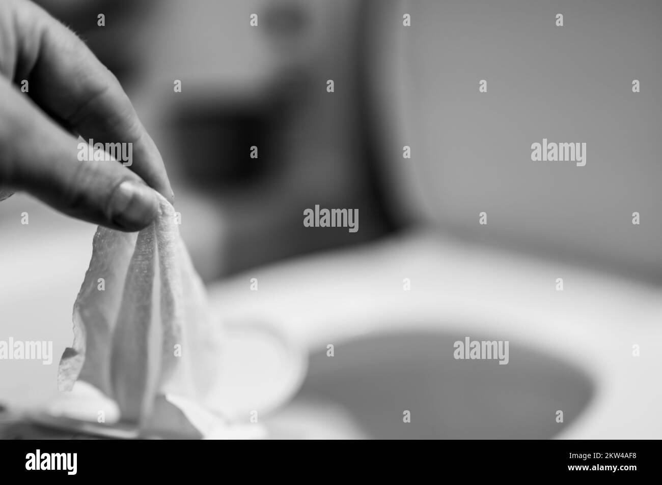 Disposable wipes being flushed down a toilet where they can cause