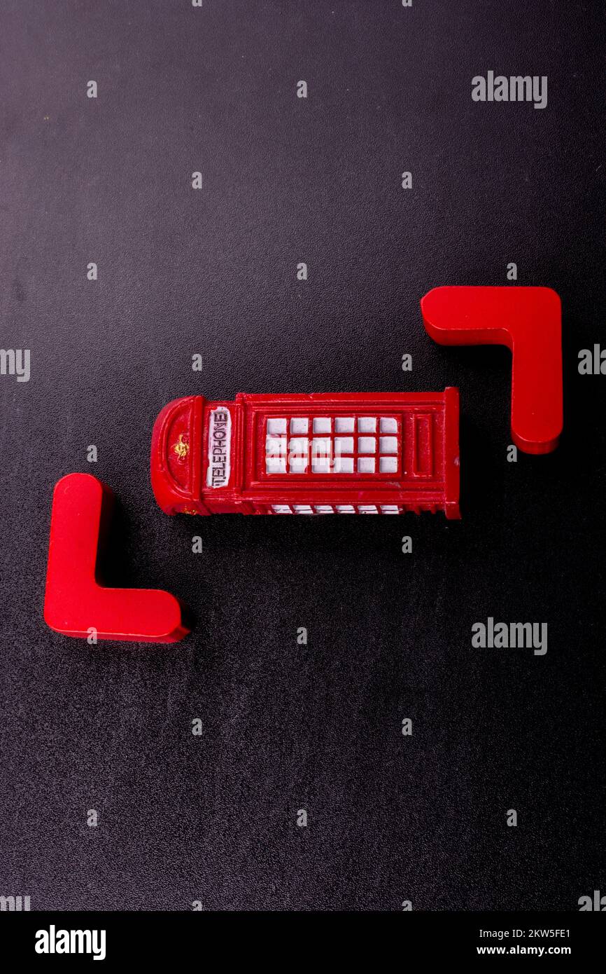 Classical British style Red phone booth of London Stock Photo