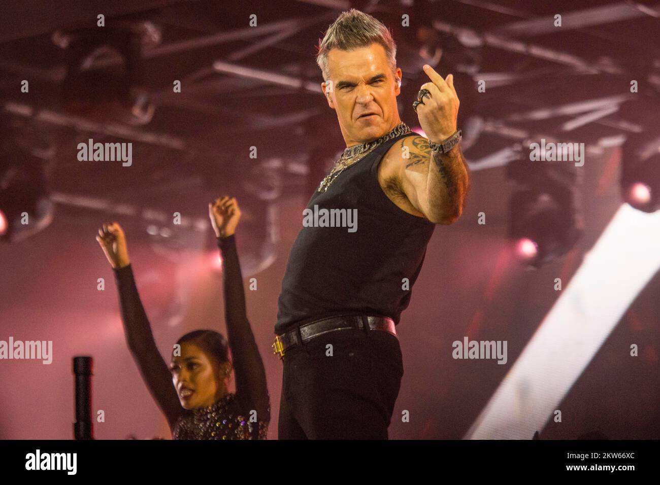 Robbie Williams Concert, Exhibition Centre, Munich, Germany, 27.08.2022, Europe Stock Photo