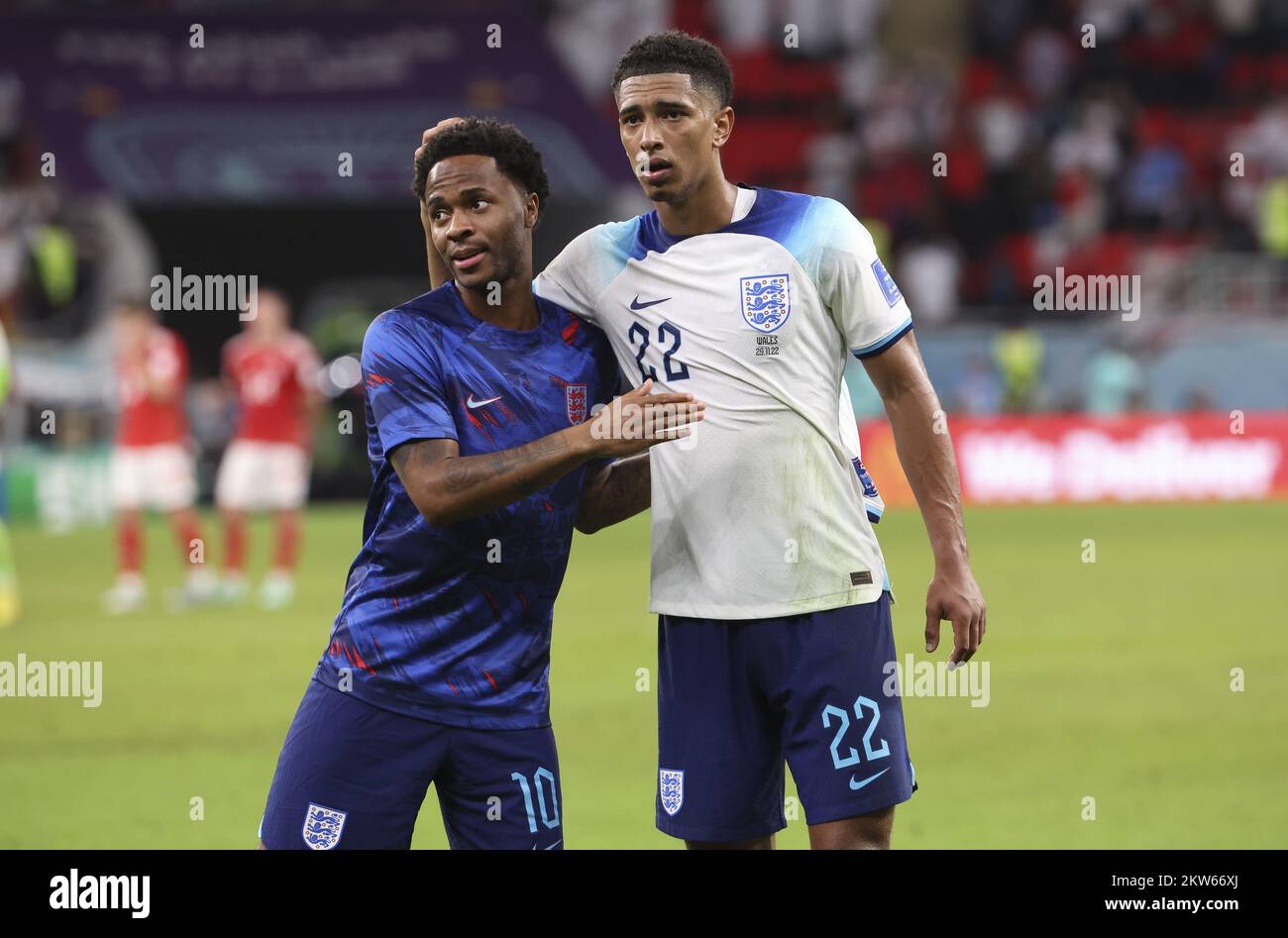 Raheem Sterling, Jude Bellingham of England celebrate the victory ...