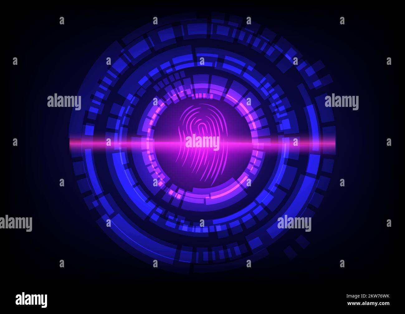 Christmas party finger scan identify button electricity system modern technology abstract background pattern vector illustration Stock Vector