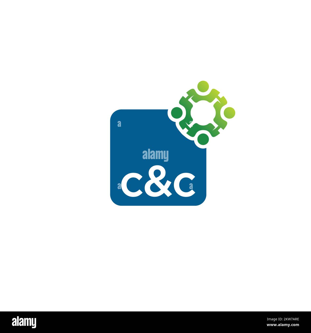 Abstract graphic logo C & C letter team work together business human circle with connect communication community people. Vector illustration EPS.8 EPS Stock Vector