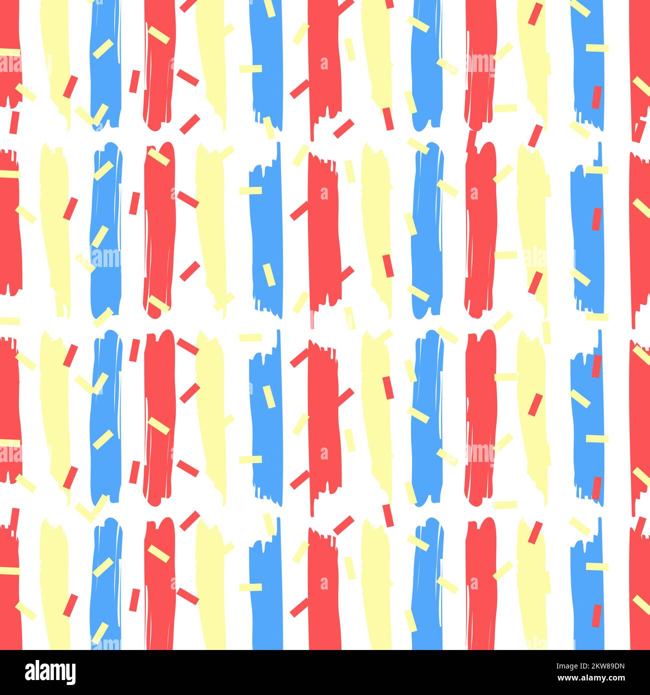 Red Yellow Blue Vertical Brush Stroke Pattern Stock Vector