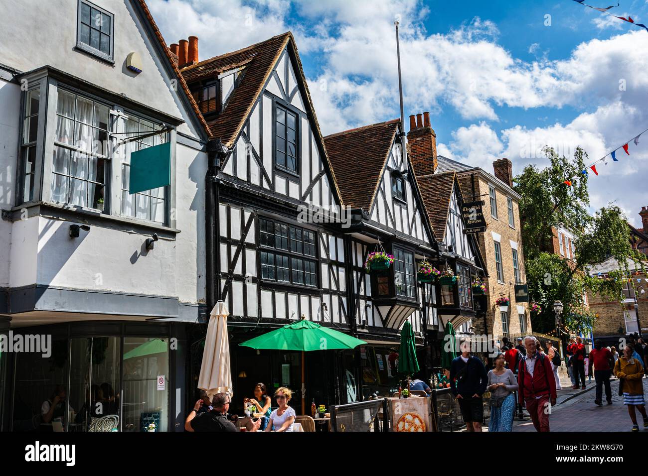 Canterbury,Kent,England,United Kingdom - August 31, 2022 : View of High Street in the afternoon Stock Photo