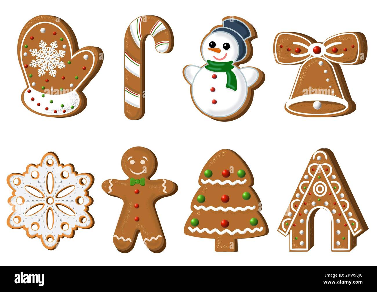 Set Of Gingerbread Cookie Clipart JPEG Illustration For Stickers set-of-gingerbread-cookie-clipart-jpeg-illustration-for-stickers