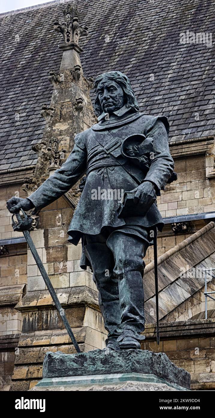 LONDON, UK NOVEMBER 16, 2022 Statue of Oliver Cromwell which stands