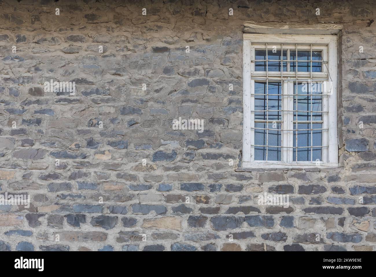 Texture of an old wall and a window in it Stock Photo - Alamy