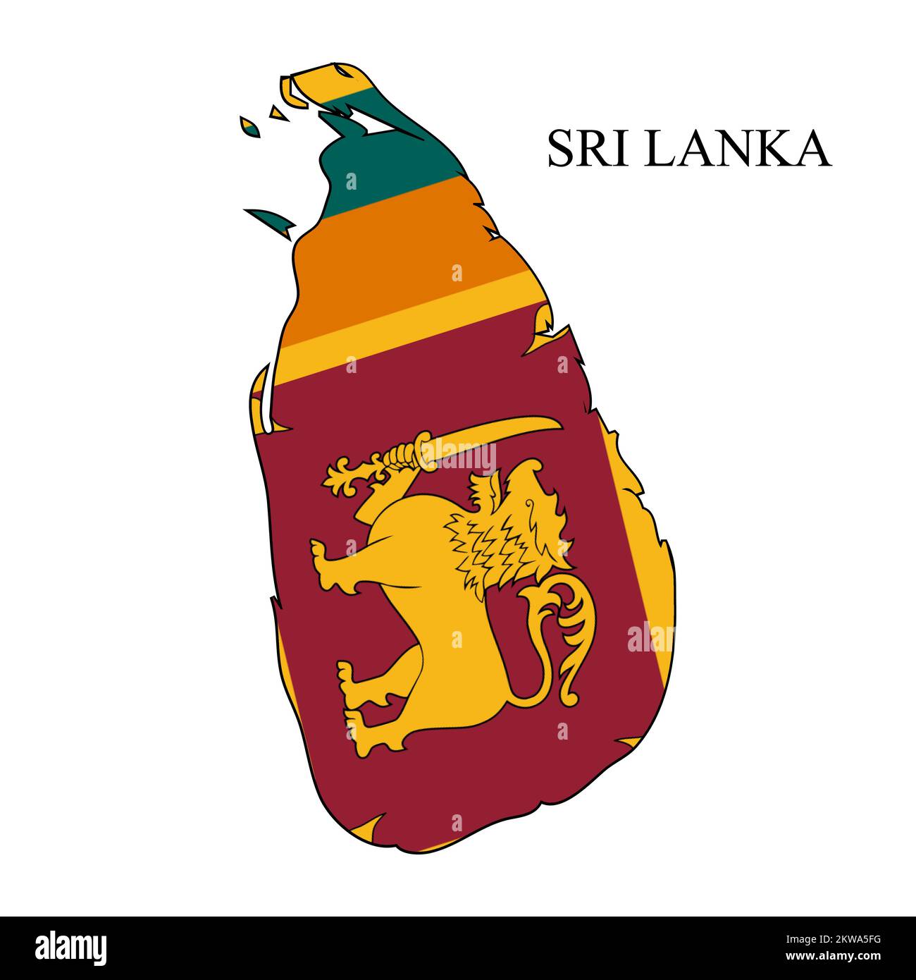 Sri Lanka map vector illustration. Global economy. Famous country. South Asia Stock Vector