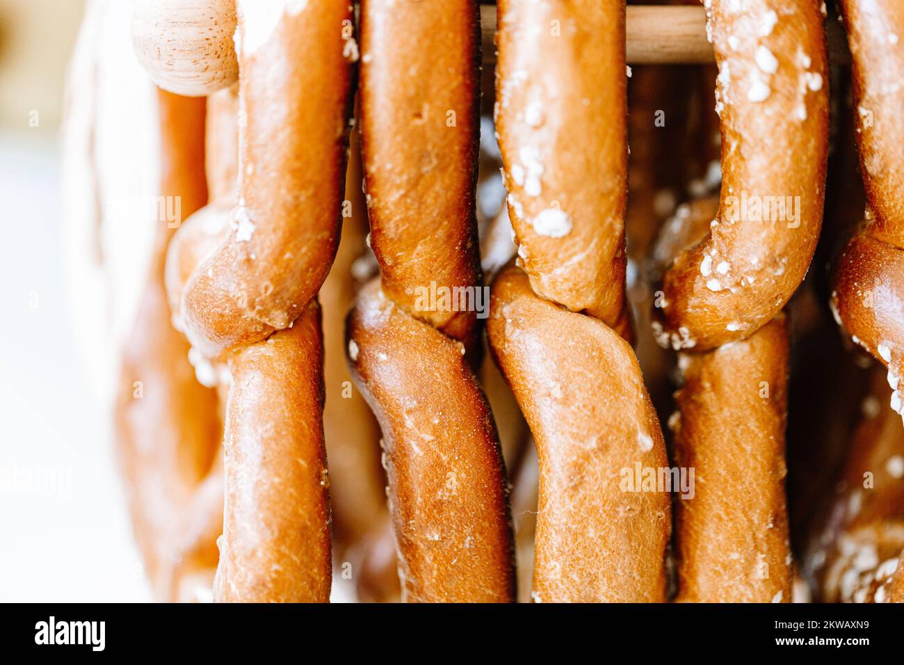 Traditional German savory lye pretzel with salt Stock Photo Alamy