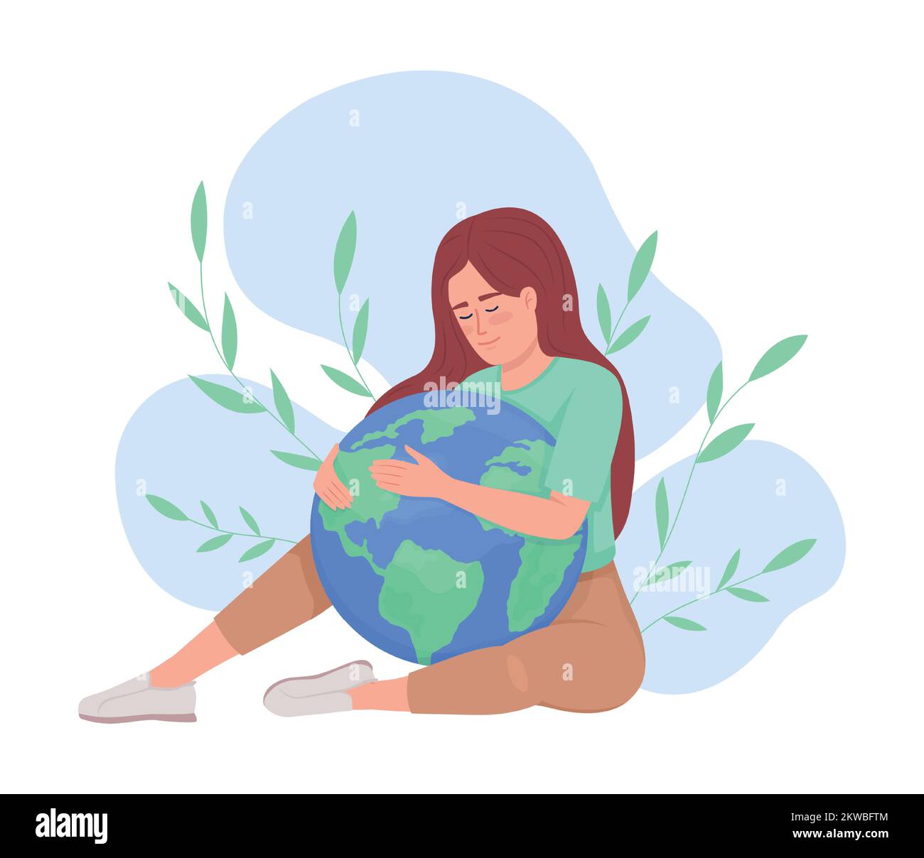 Environment care 2D vector isolated illustration Stock Vector