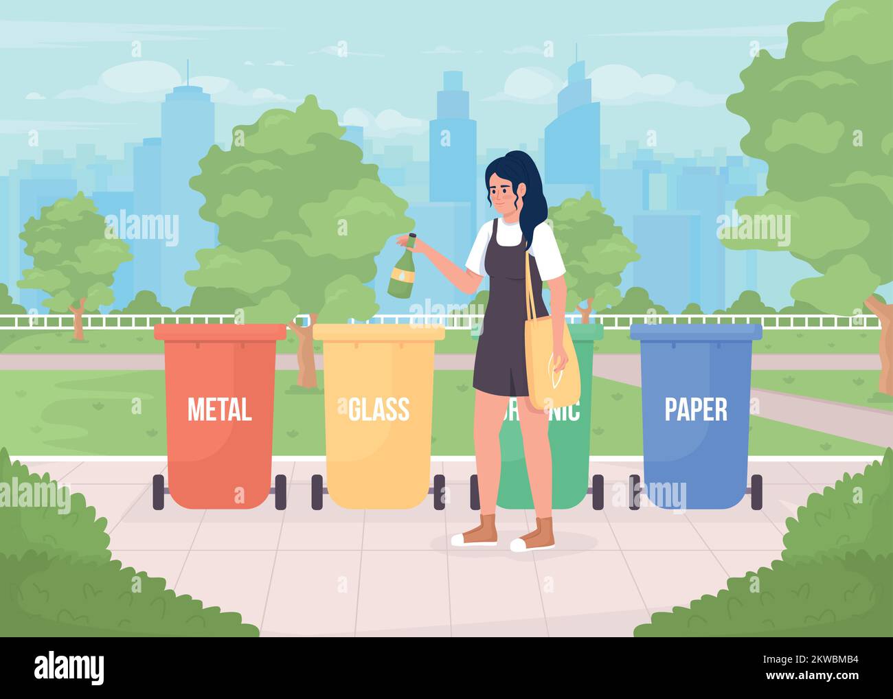 Four Different Colored Recycling Bins Royalty Free Vector