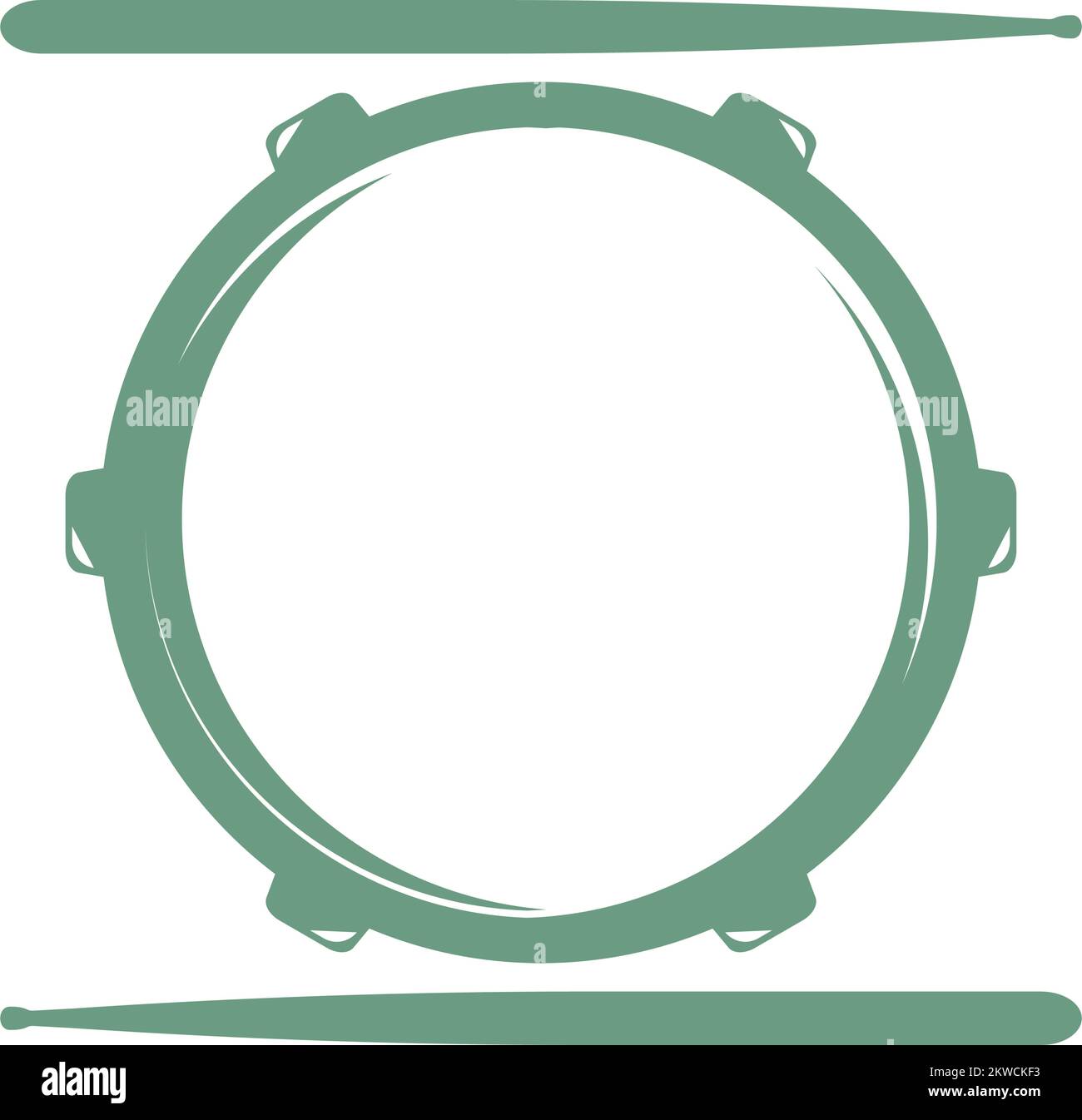 Drum flat design icon illustration template Stock Vector