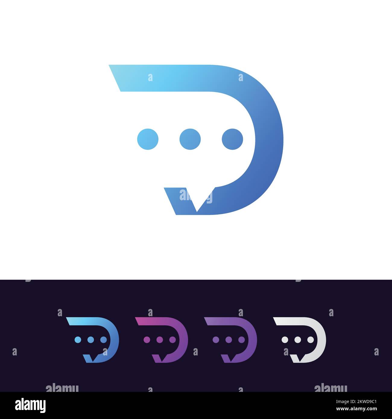 Letter D logo with modern style and gradient colors Stock Vector