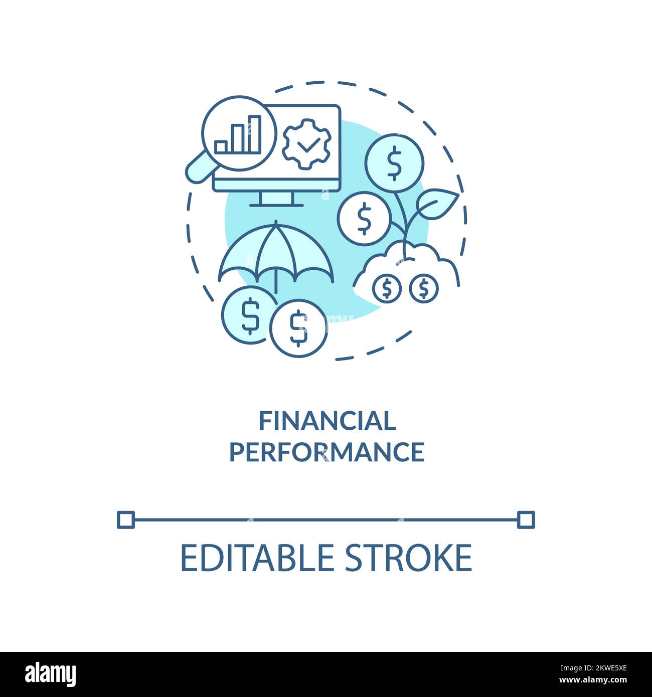 Financial performance concept turquoise icon Stock Vector Image & Art ...