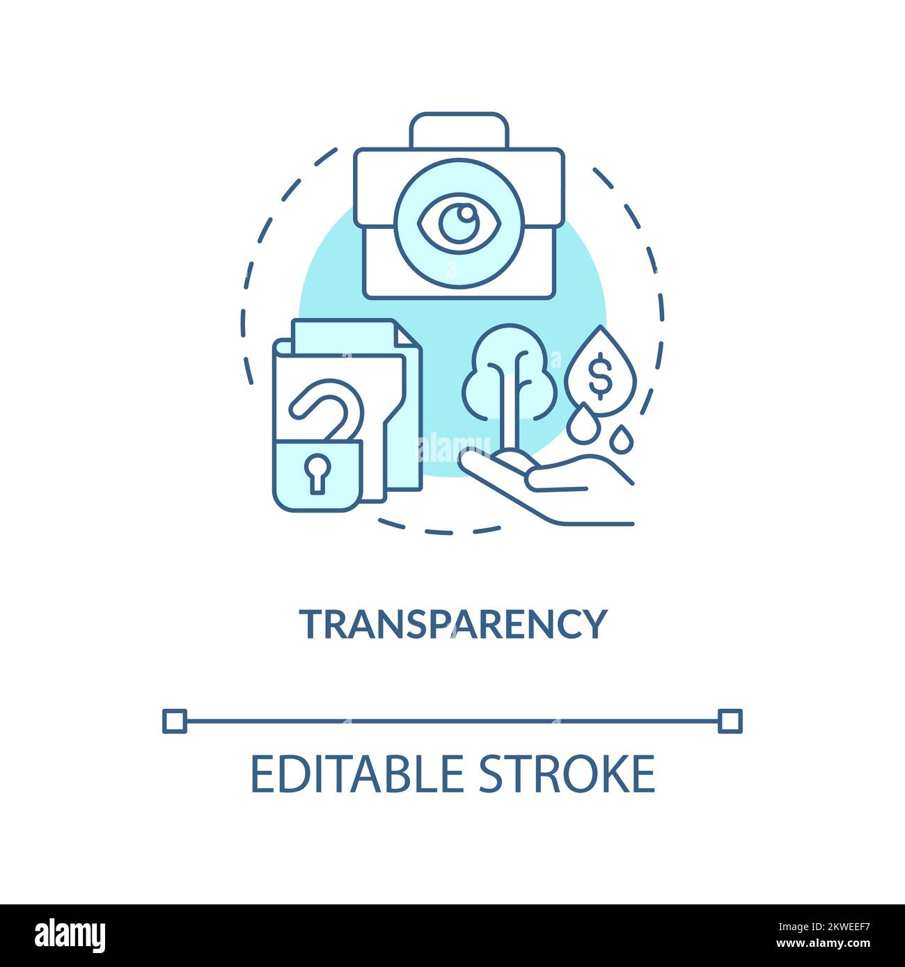 Transparency concept turquoise icon Stock Vector