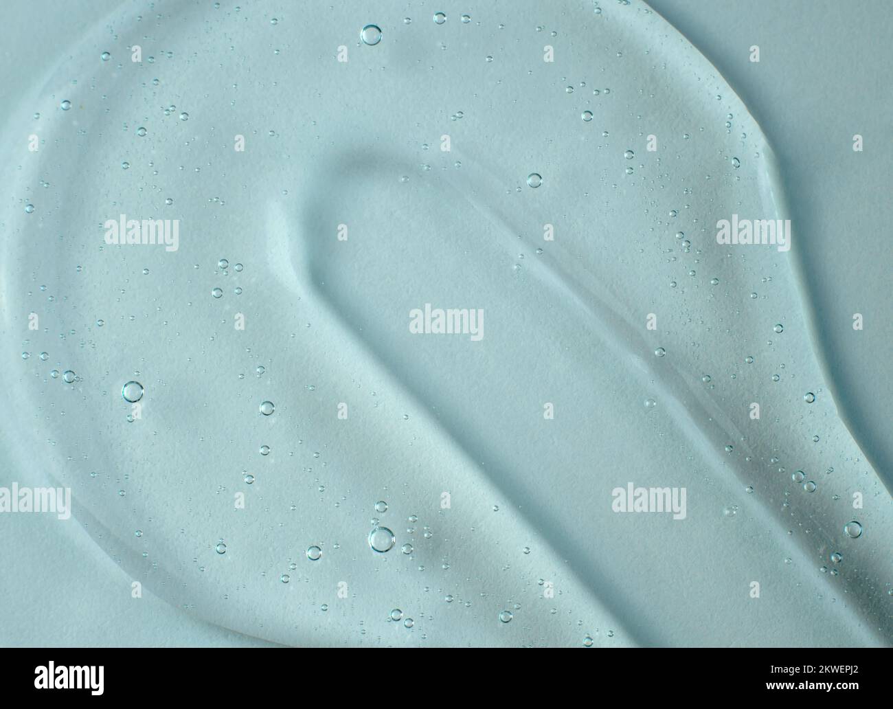 Transparent gel texture filled with air bubbles. Development of