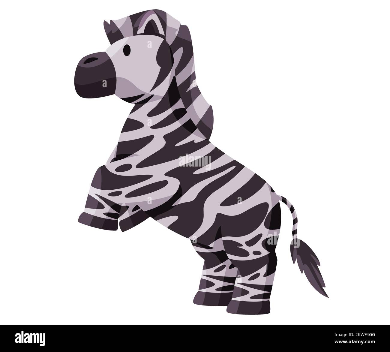 standing zebra horse like african animal with stripe cute adorable