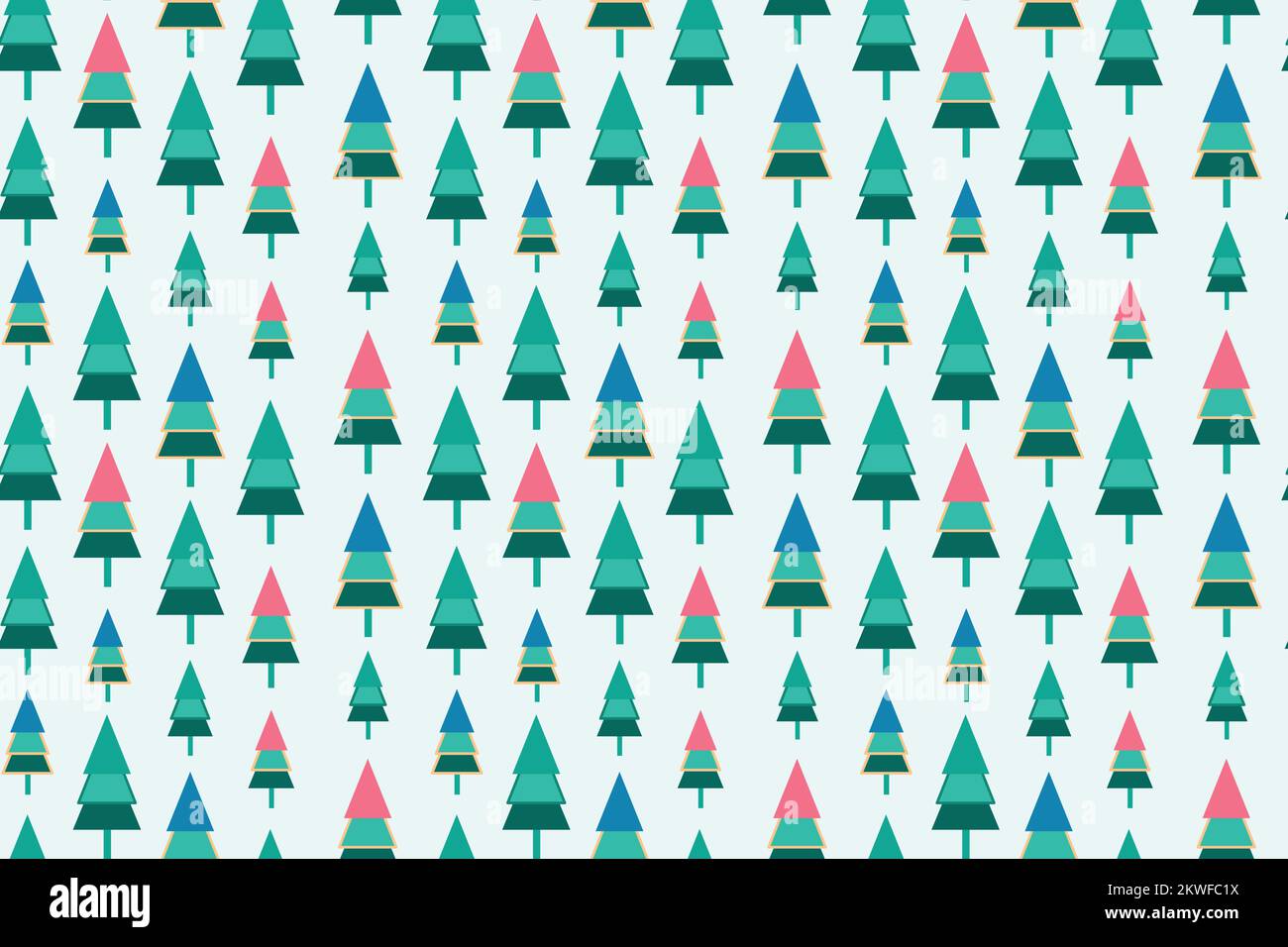 Christmas seamless pattern, light green background. Forest deer, green ...