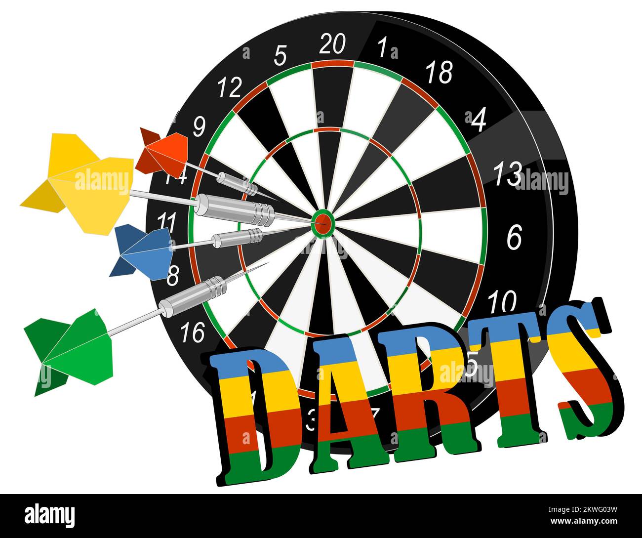 darts with colored objects Stock Photo Alamy