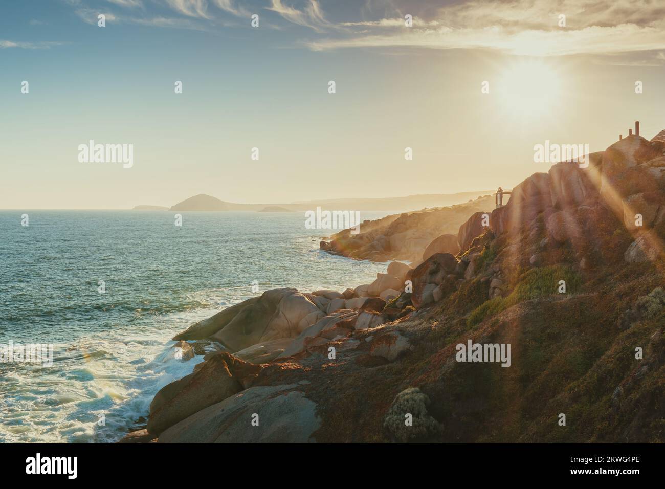Encounter Bay viewed from Granite Island at sunset, South Australia