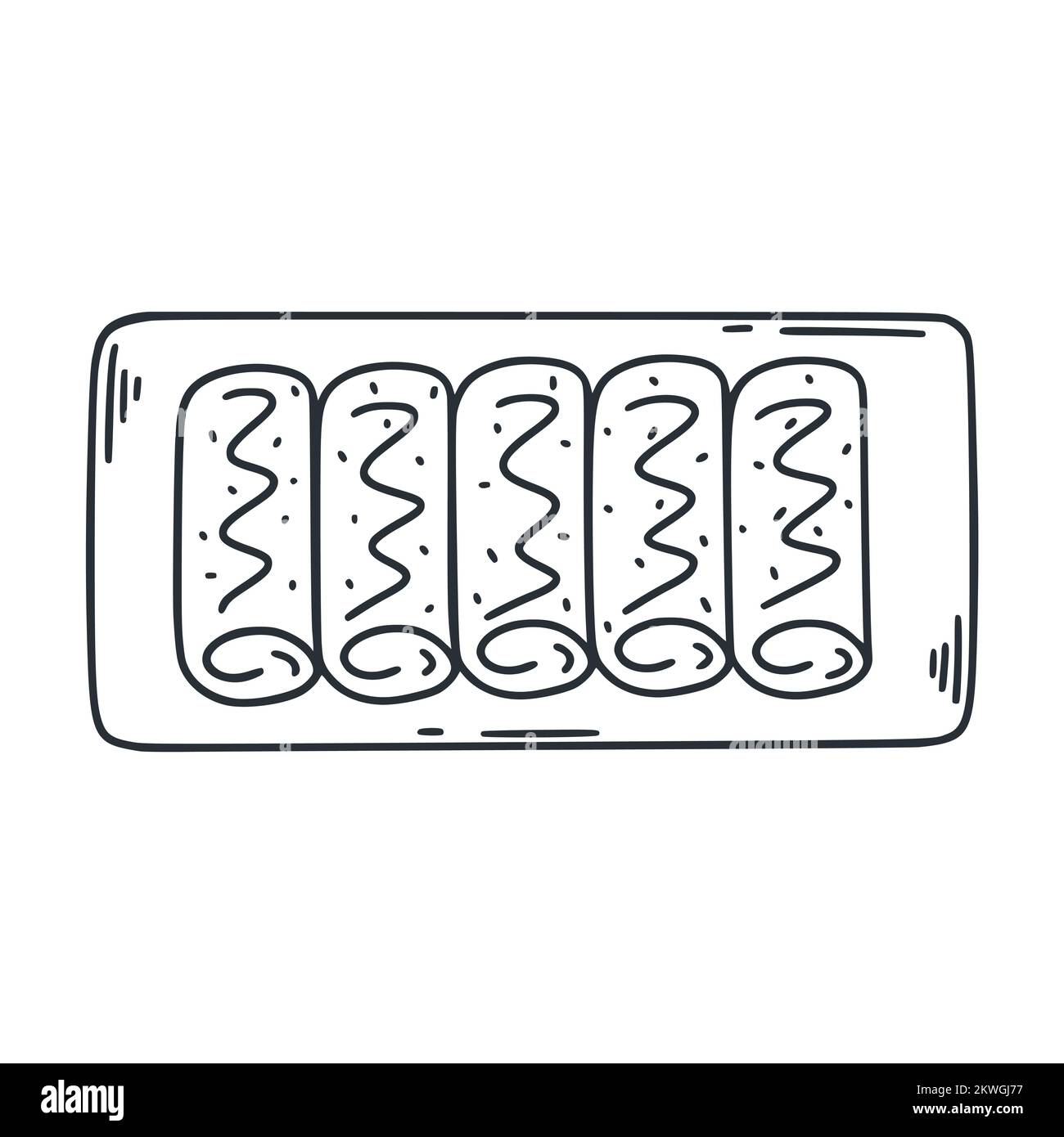 japanese-rice-paper-rolls-stuffed-doodle-illustration-stock-vector