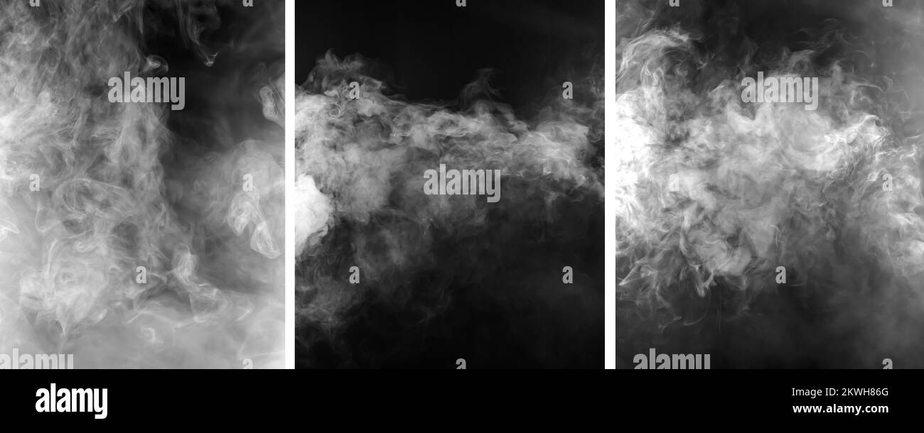 Fog texture background. White and blue backdrop set Stock Photo - Alamy