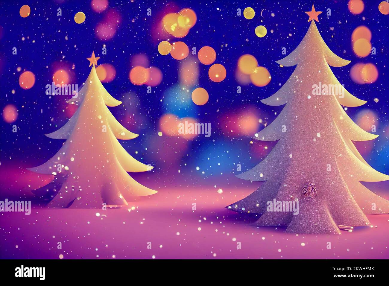 christmas tree with snow illustration Stock Photo Alamy
