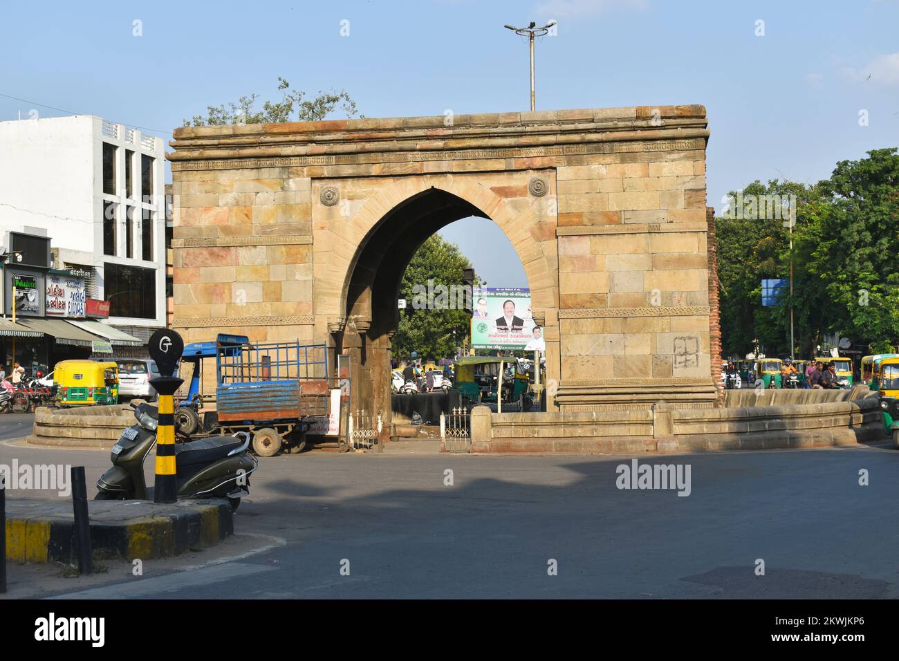 INDIA, GUJRAT, AHMEDABAD, September 2022, Astodia Darwaza, Beautiful heritage gate is one the entrances Stock Photo