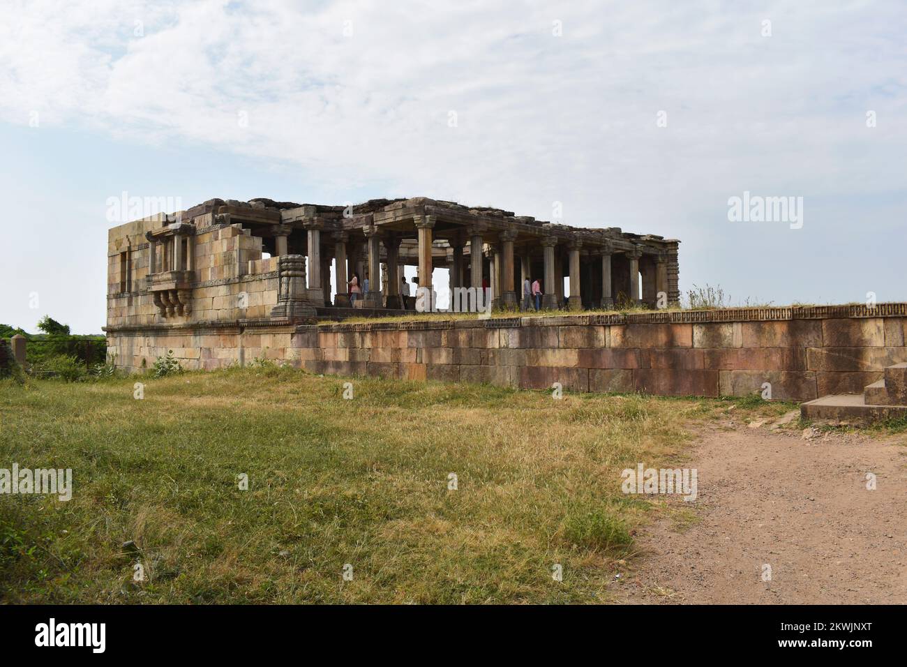 INDIA, GUJRAT, October 2022, People at Khajuri Masjid Champaner-Pavagadh Archaeological Park, a UNESCO World Heritage Site Stock Photo