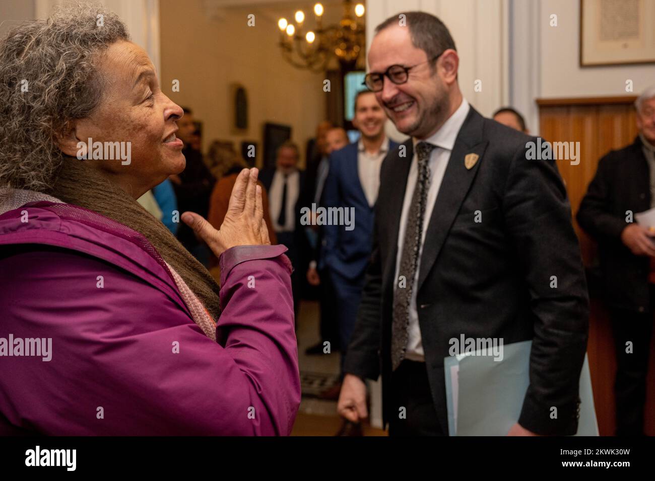 Wuustwezel. Belgium, 30/11/2022, Justice Minister Vincent Van Quickenborne meets people as a