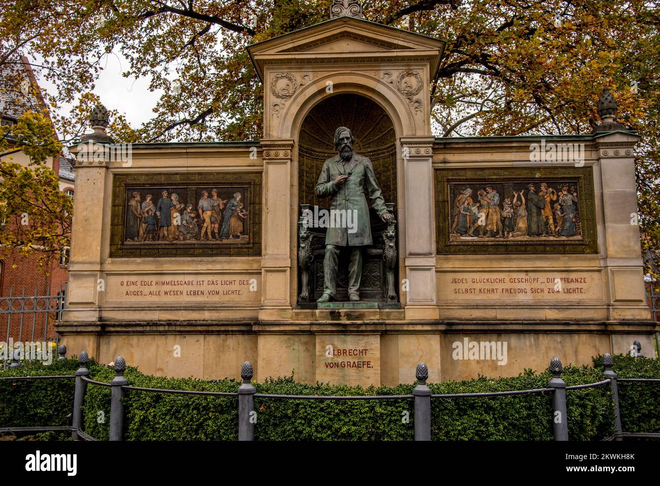 Berlin, Germany. November 2022. Statue of Albrecht von Graefe in Berlin. High quality photo Stock Photo