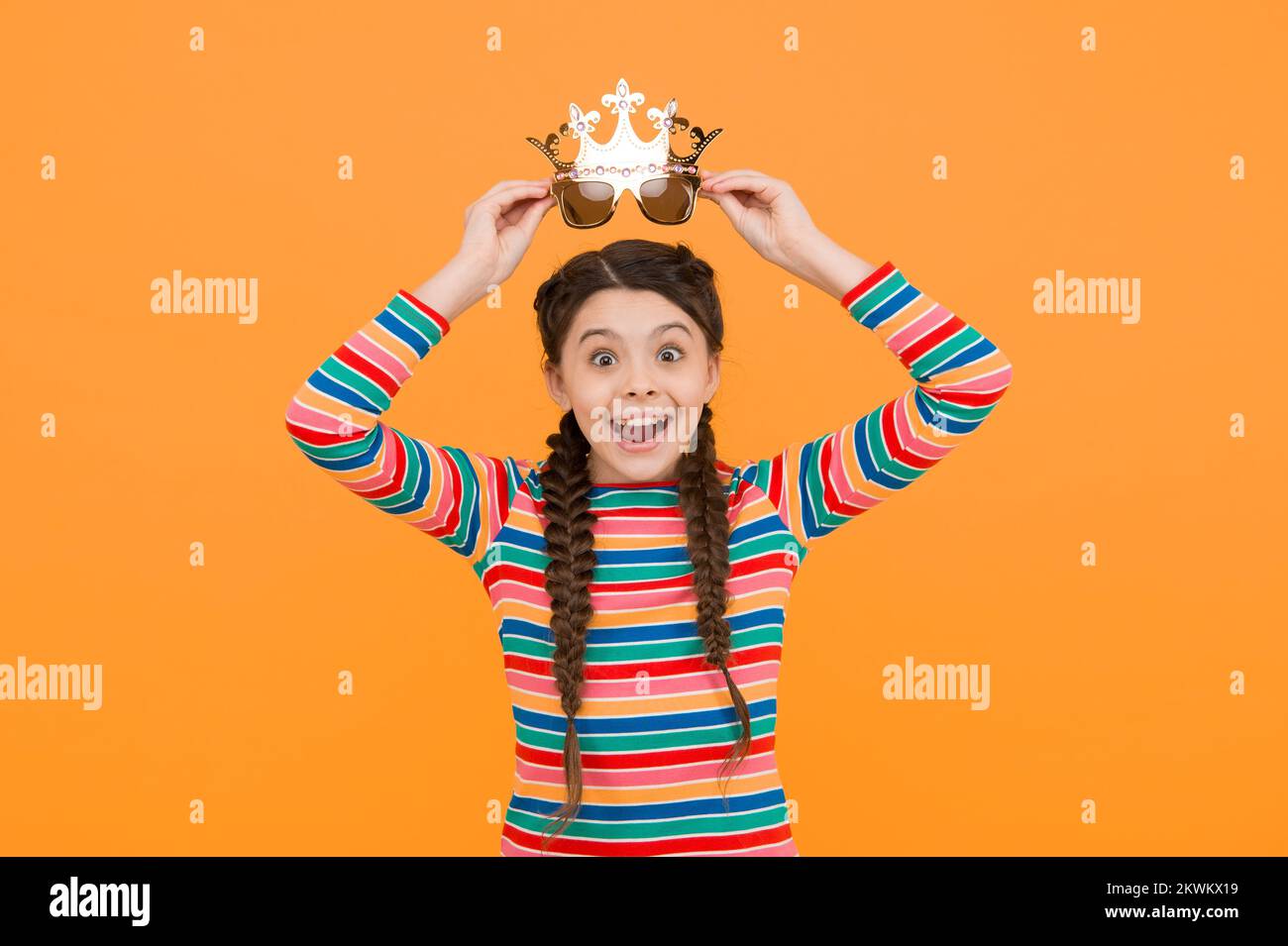 Party queen. Girl sunglasses. Birthday celebration. Who is the boss