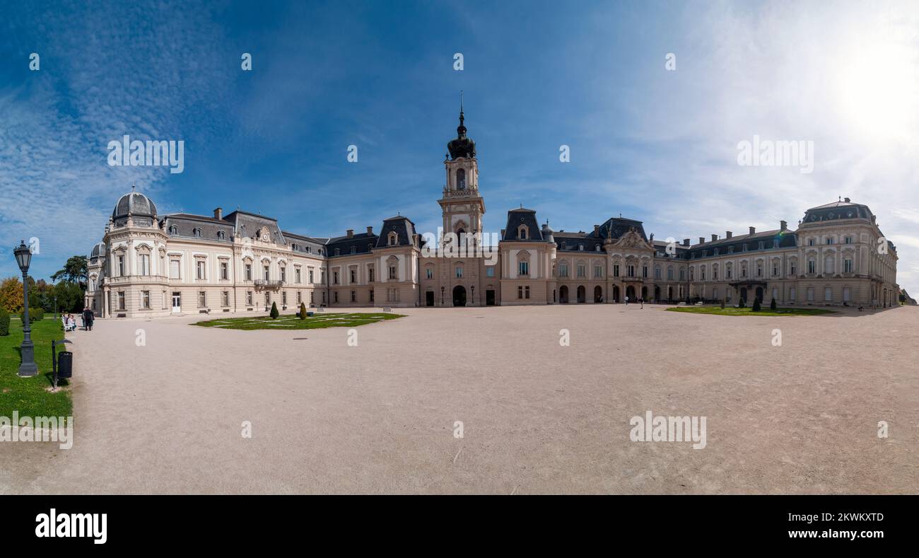 The Festetics Palace is a Baroque palace located in the town of Keszthely, Zala, Hungary. The building now houses the Helikon Palace Museum. Keszthely Stock Photo