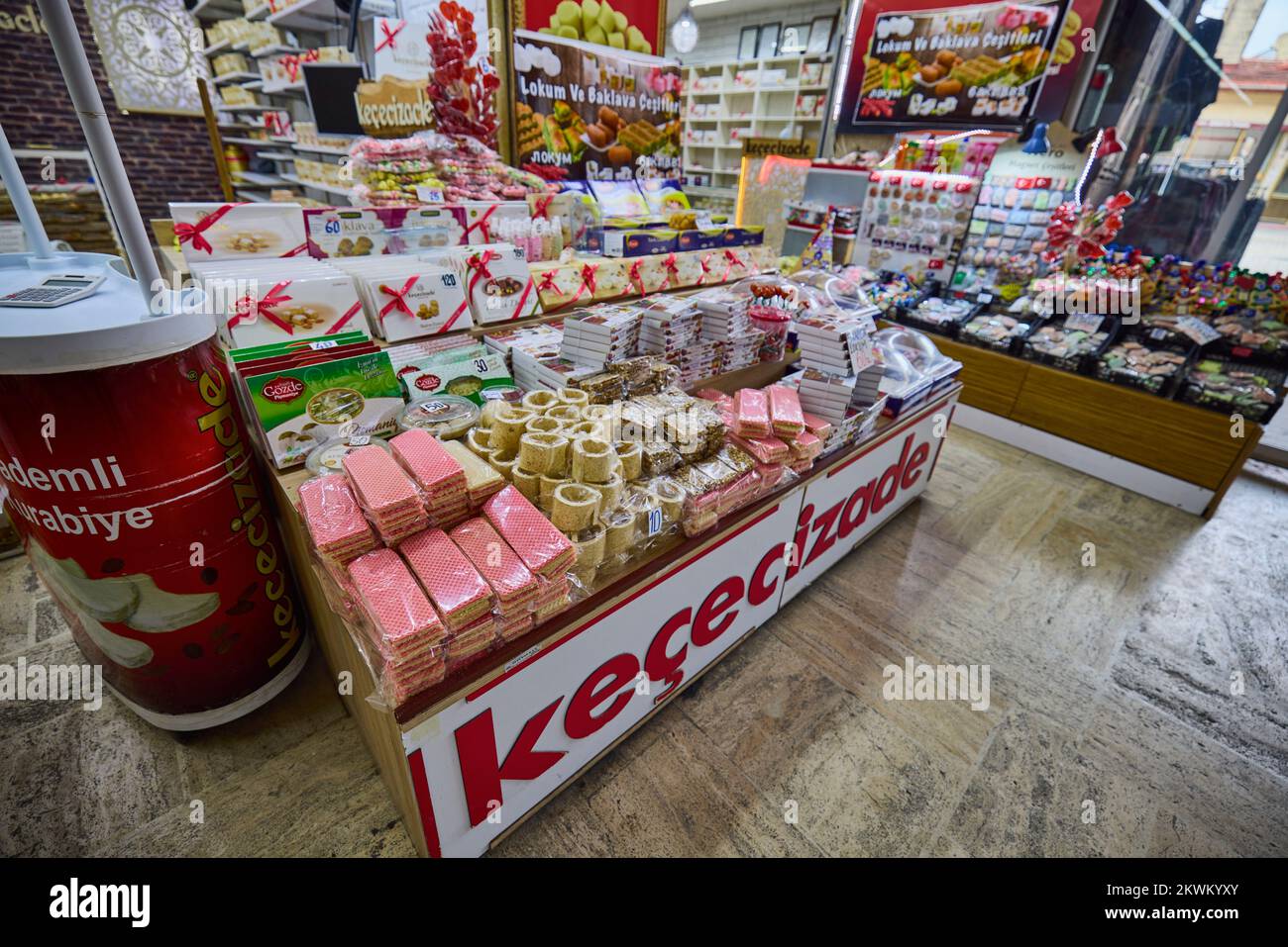 Edirne, Turkey November 23, 2022. interior view of Selimiye Mosque Bazaar. Stock Photo