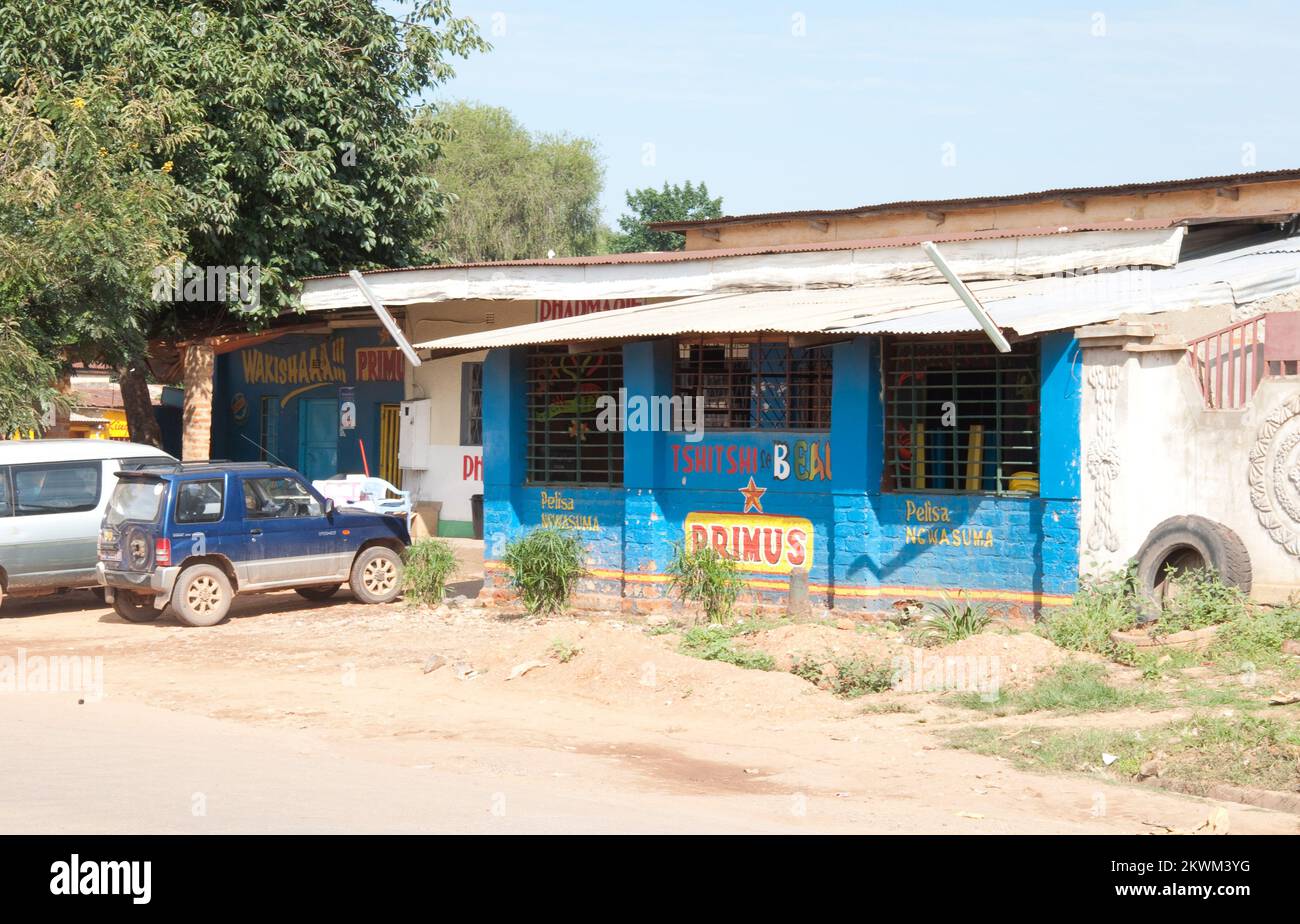 Street scene with small shops, Lubumbashi, Katanga Province, Democratic
