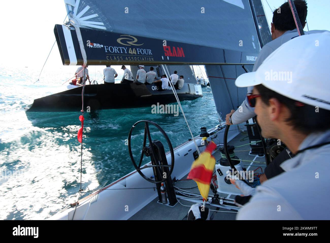 The 5th and last day of the prestigious sailing competition, Adris RC 44 cup, discipline Fleet race. Stock Photo