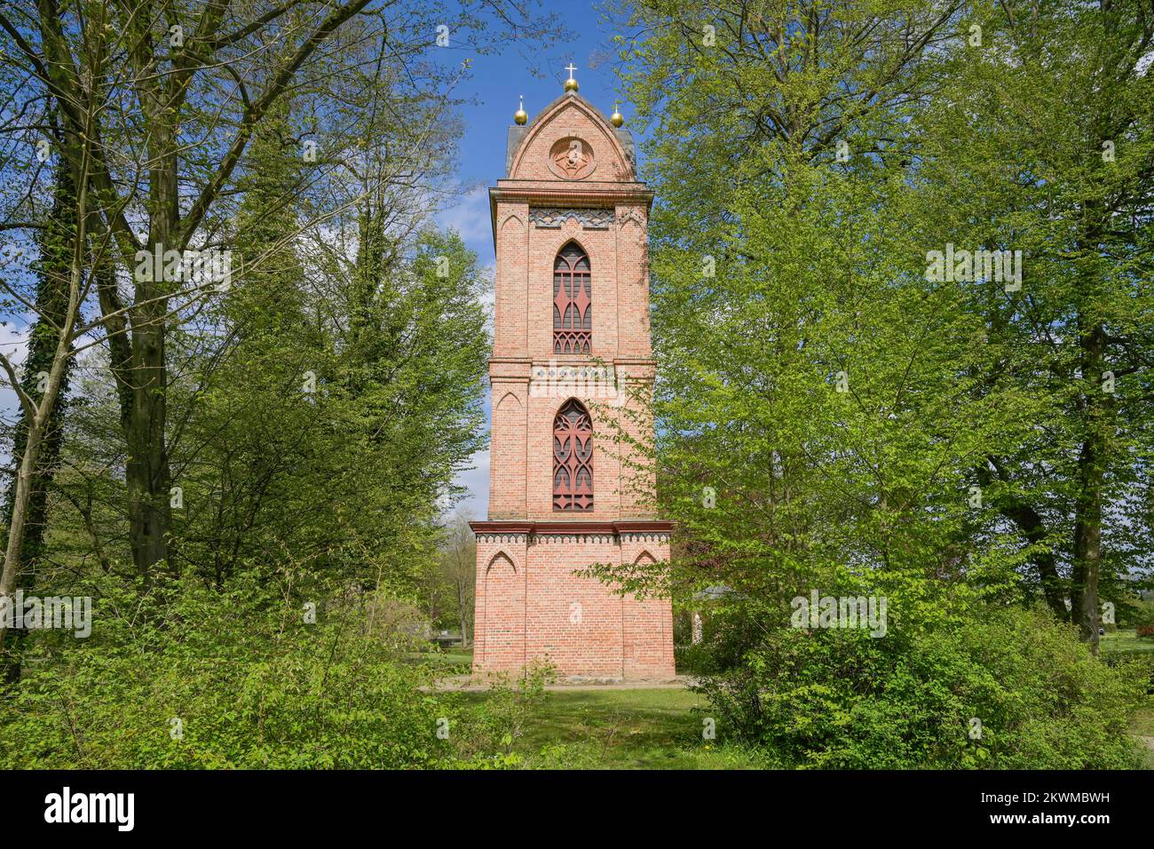 Glockenturm St. Helena, Schloßgarten, Ludwigslust, Mecklenburg-Vorpommern, Deutschland Stock Photo