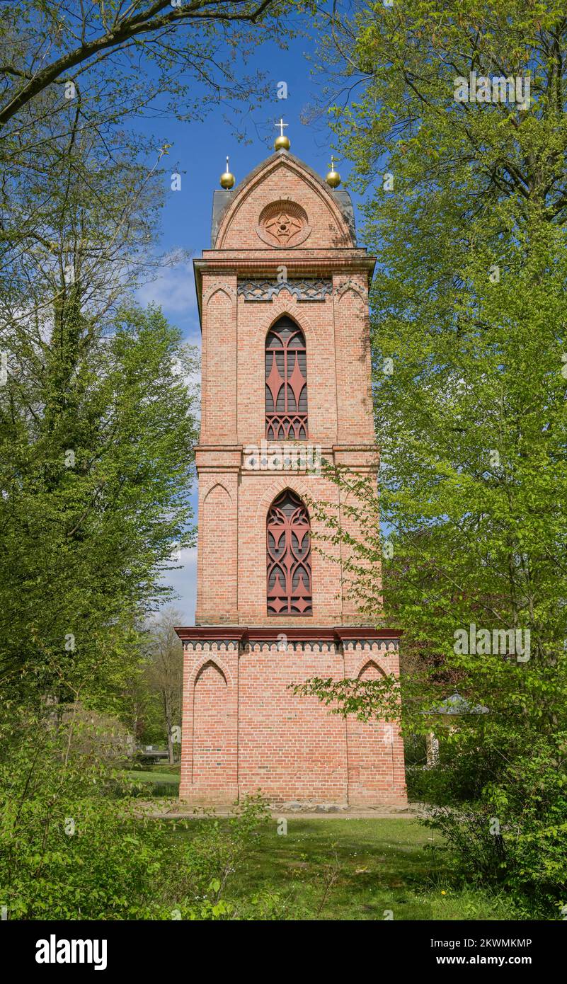 Glockenturm St. Helena, Schloßgarten, Ludwigslust, Mecklenburg-Vorpommern, Deutschland Stock Photo