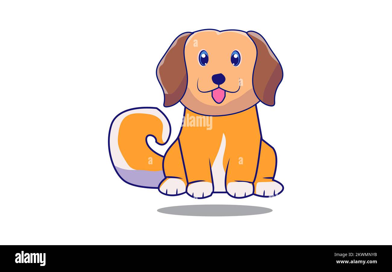 Cute cartoon vector puppy dog Stock Vector