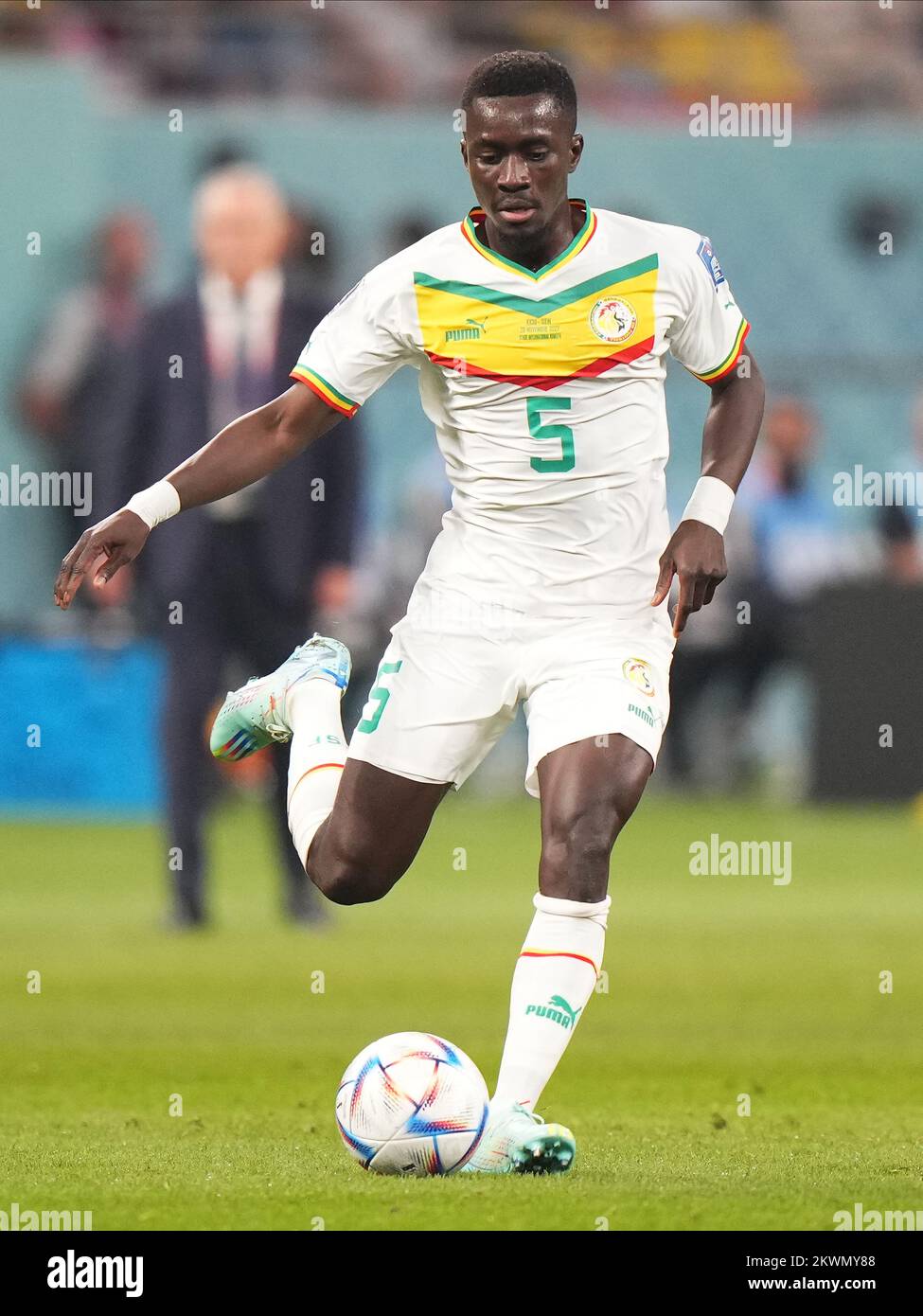 Idrissa Gana Gueye of Senegal during the FIFA World Cup Qatar 2022 match, Group A, between Ecuador and Senegal played at Khalifa International  Stadium on Nov 29, 2022 in Doha, Qatar. (Photo by Bagu Blanco / PRESSIN) Stock Photo