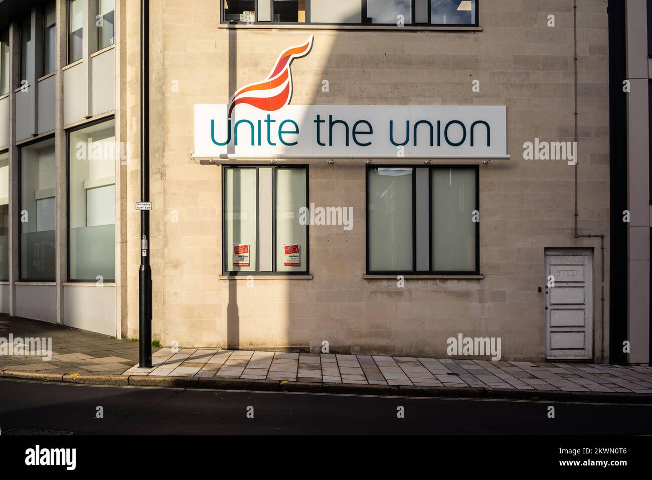 Unite the Union branch logo sign in Southampton, Hampshire, England, UK Stock Photo