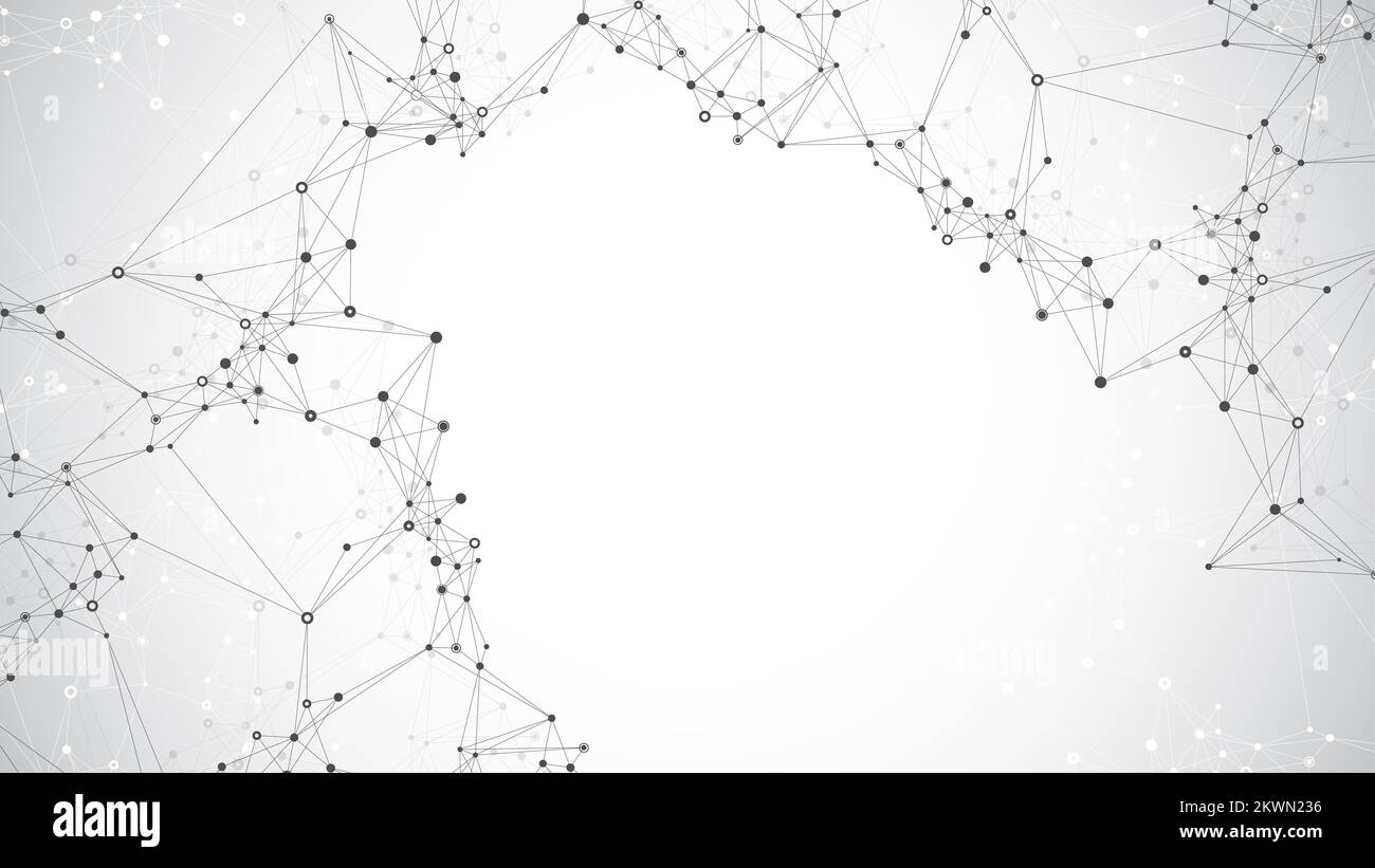 Geometric abstract background with connected lines and dots ...