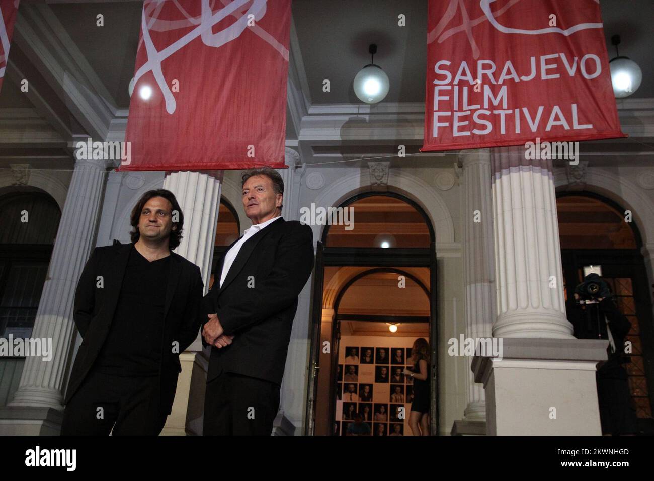 23/08/2013., Sarajevo, Bosnia and Herzegovina - Actor Armand Assante, accompanied by Croatian director Ante Novakovic on the red carpet Sarajevo Film Festival. Assante, actor in a short film Vadiona directed by  Novakovic, greeted the audience and gave them kisses. Photo: HaloPix / PIXSELL Stock Photo