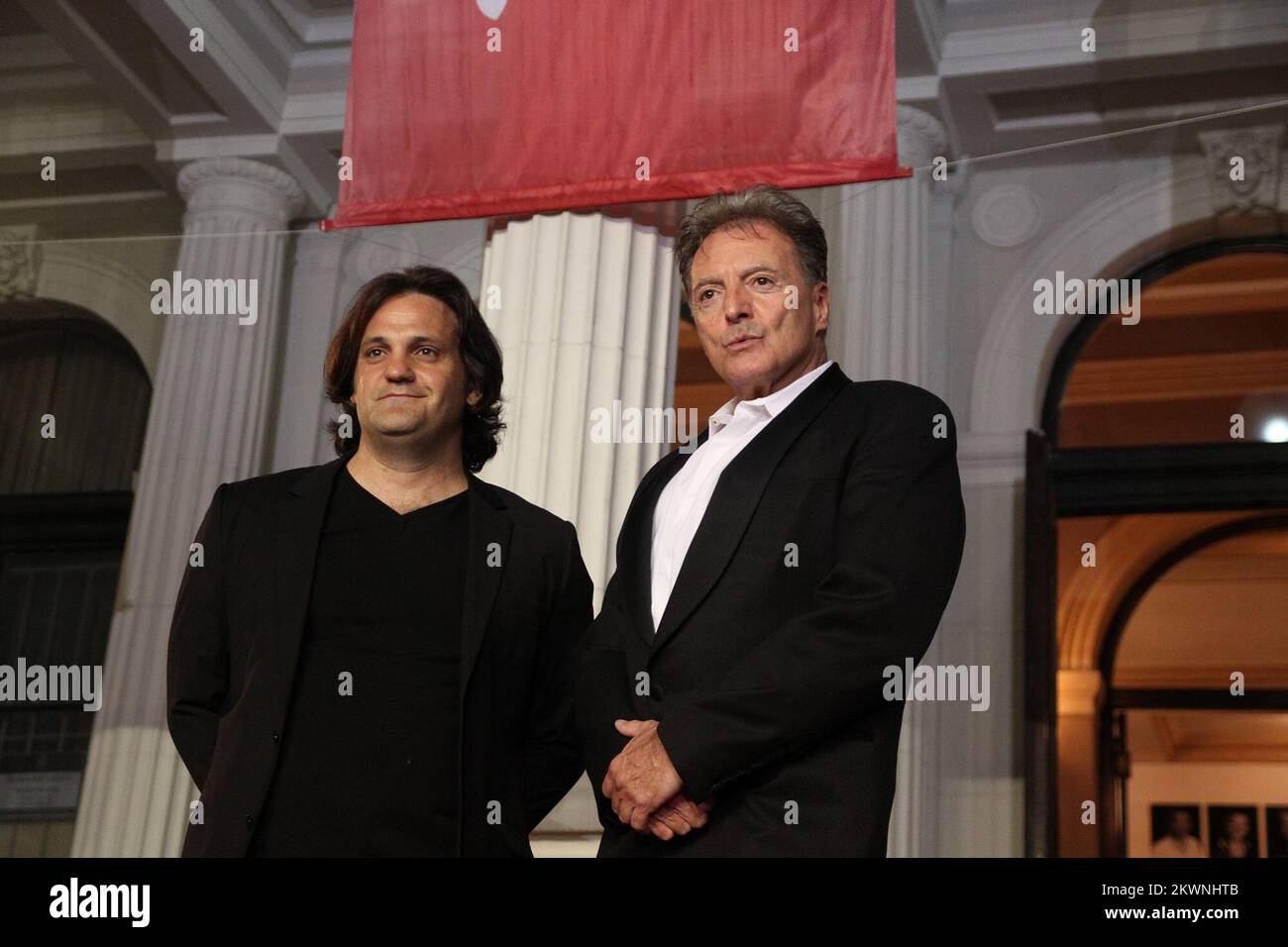 23/08/2013., Sarajevo, Bosnia and Herzegovina - Actor Armand Assante, accompanied by Croatian director Ante Novakovic on the red carpet Sarajevo Film Festival. Assante, actor in a short film Vadiona directed by  Novakovic, greeted the audience and gave them kisses. Photo: HaloPix / PIXSELL Stock Photo