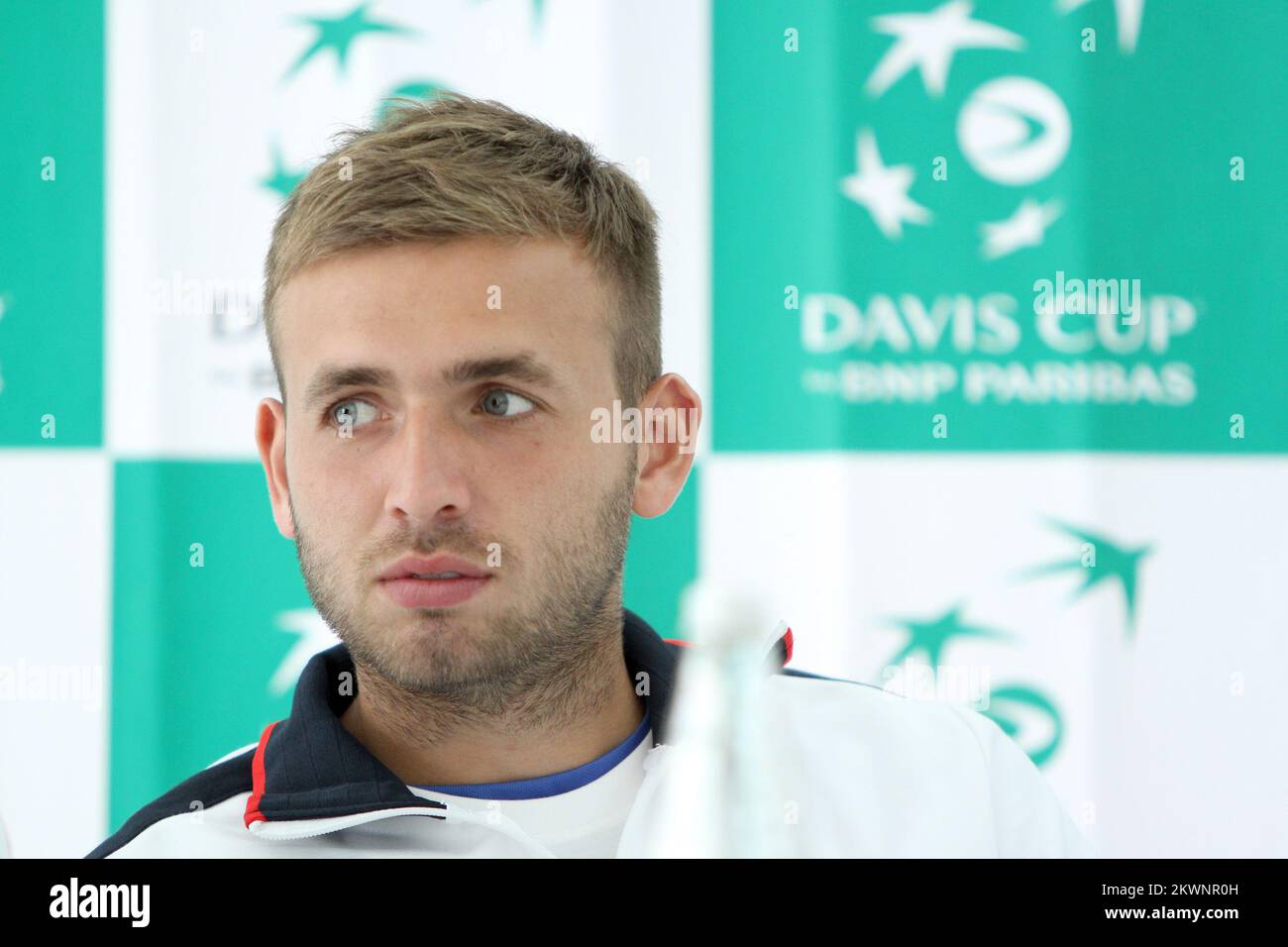 11.09.2013. Croatia, Umag - Press conference of British tennis team ahead of Davis Cup which is due to bad weather delayed more than an hour.Dave Evans    Photo: Nel Pavletic/PIXSELL Stock Photo