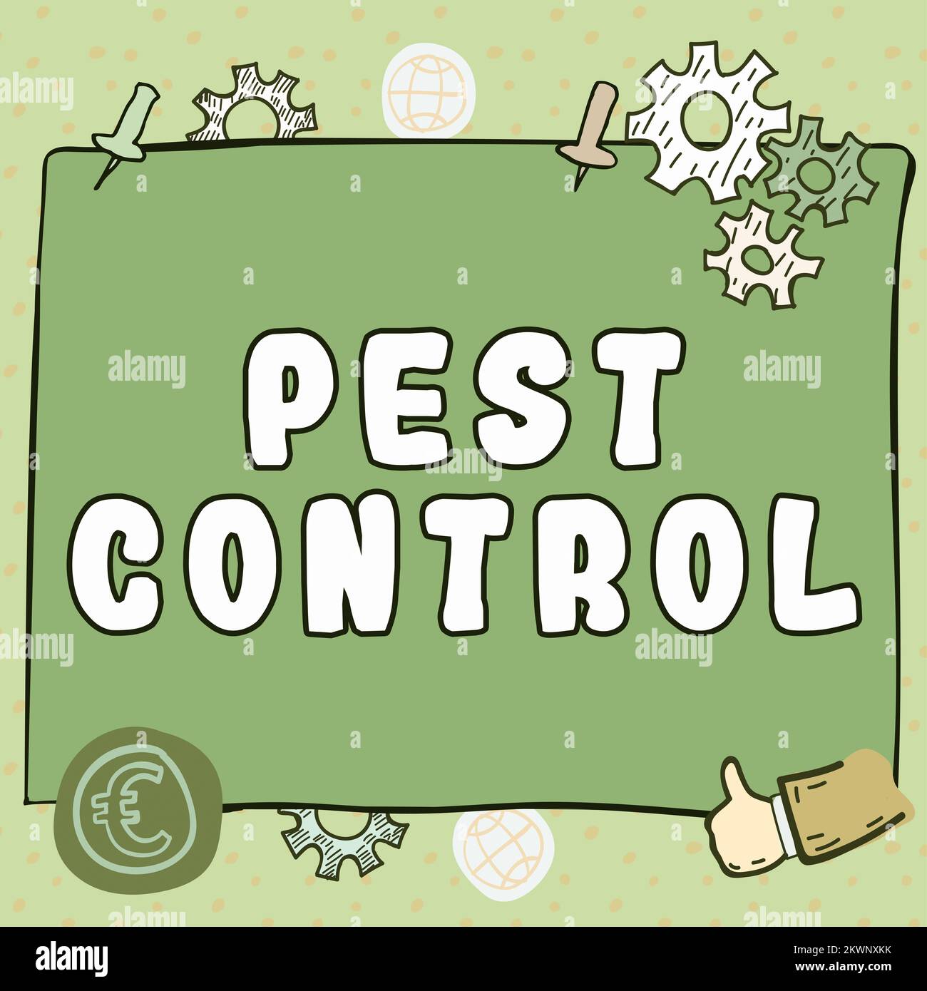 Text caption presenting Pest Control, Internet Concept Killing ...