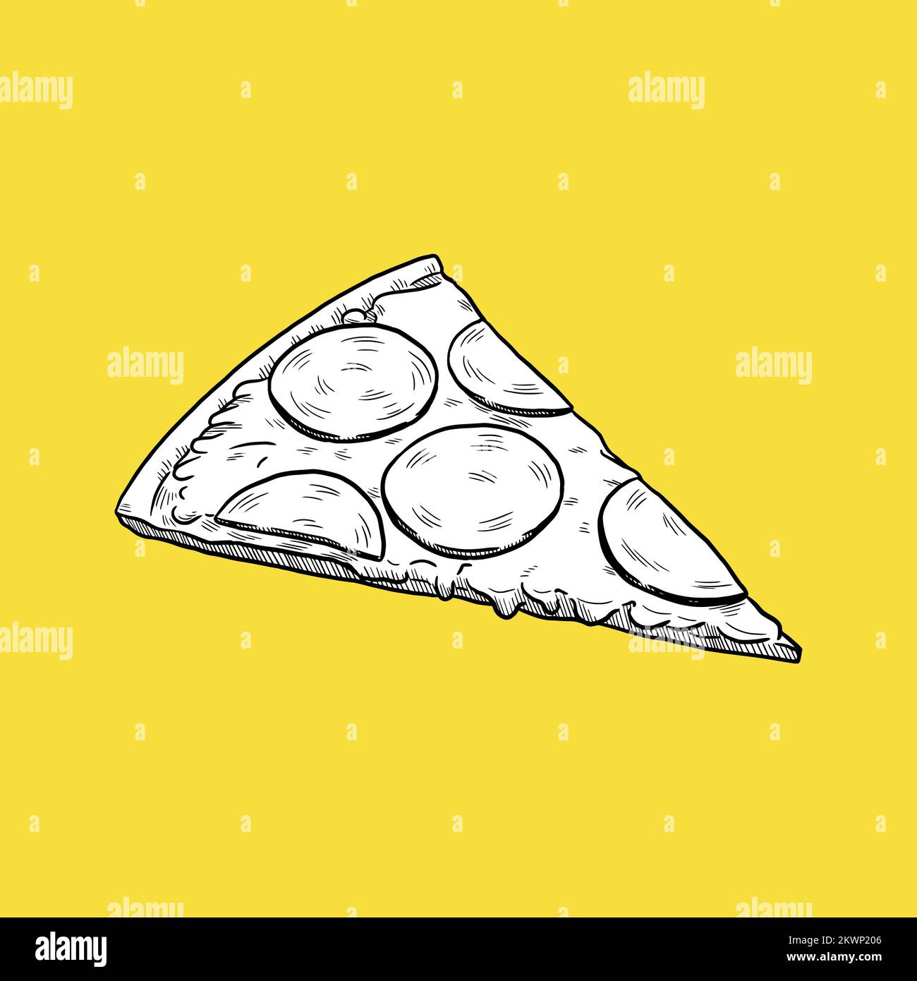 Detailed Retro Drawing Pizza Slice. Vector Stock Vector Image & Art Alamy