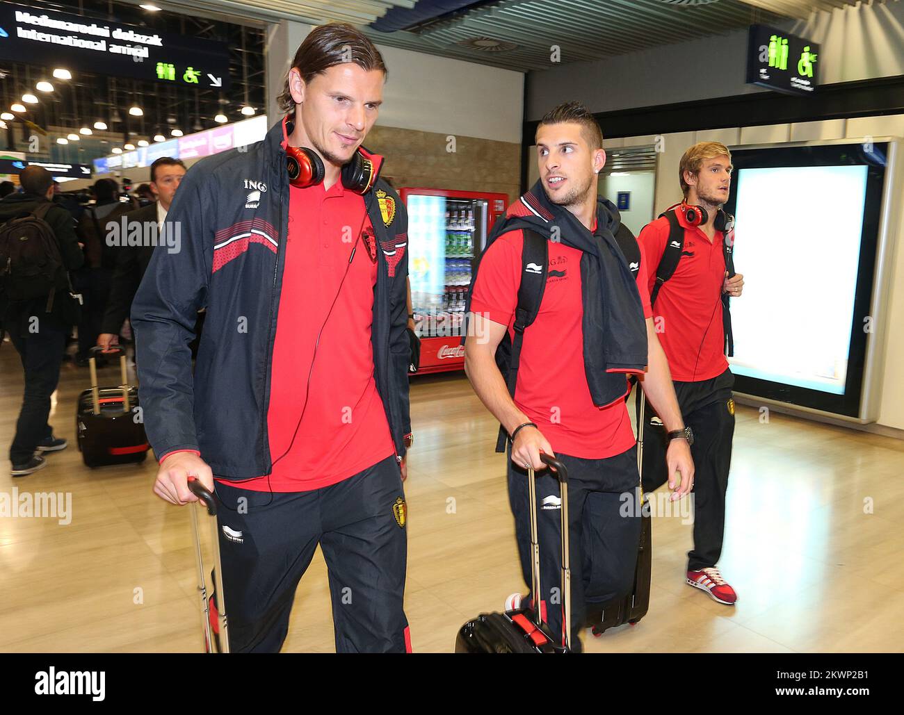 09.10.2013., Croatia, Zagreb Airport, Zagreb - Arrival of Belgium national football team to qualification match of World Cup 2014th against Croatia.   Photo: Jurica Galoic/PIXSELL Stock Photo